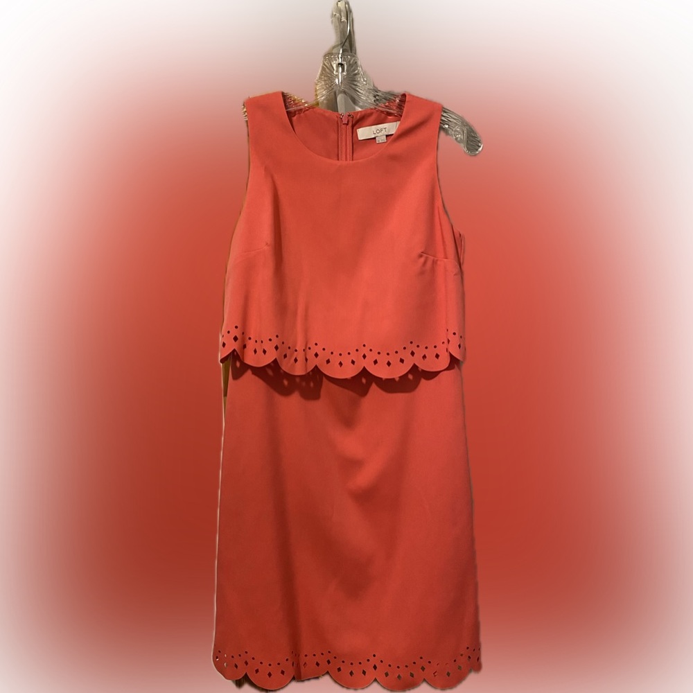 Sleeveless coral midi dress